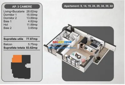 OFERTA! Apartament 3 camere zona MARRIOTT | ET2|8,BLOC NOU parcare - foto 12