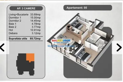OFERTA! Apartament 3 camere zona MARRIOTT | ET2|8,BLOC NOU parcare - foto 13