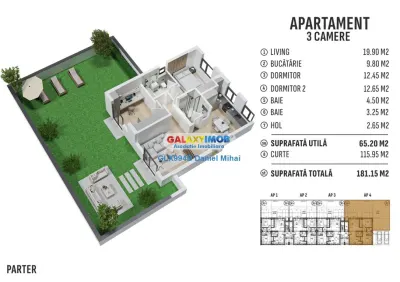 Apartament 3 camere/2bai/Curte 116mp-Prelungirea Ghencea - Bucuresti