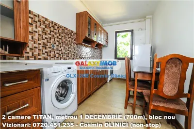 INCHIRIERE 2 camere TITAN, parcare,metrou 1 DECEMBRIE (700m), bloc nou - foto 14