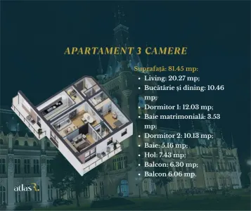 Apartament 3 camere | 81.45 mp | Galata | 158.552 euro TVA inclus - foto 8