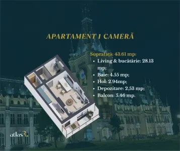 Apartament 1 camera | 43.61 mp | Galata | 82.318  euro TVA inclus - foto 8