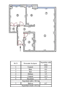 Apartartament 2 camere Grivitei renovat,mobilat modern ,118000 Euro - foto 12