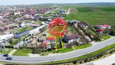 Teren Mineri 600 mp cu vedere directa la balta, utilitati, acces asfalt - Mineri