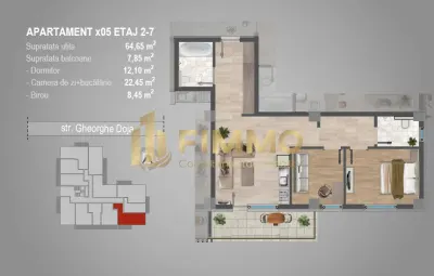 Apartament 3 cam | Bloc nou | Burdujeni Gheorghe Doja | ID: 1306 - foto 3