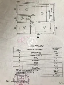 Apartament 3 camere  de vanzare  Tatarasi, - Iasi