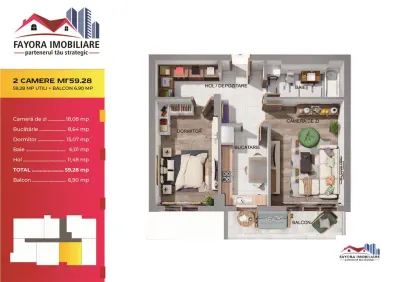 Apartament 2 Camere de Vanzare in Ansamblu Rezidential Nou - foto 6