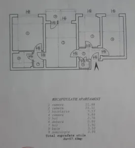 Apartament 3 camere - 58 mp, etaj 1 - Podu Ros - foto 12