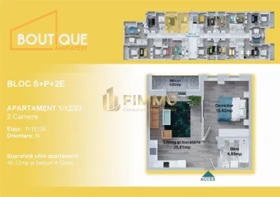 Apartament 2 camere | 50 mp | Bloc Nou | Zona Centrala | ID : 1826 - foto 2