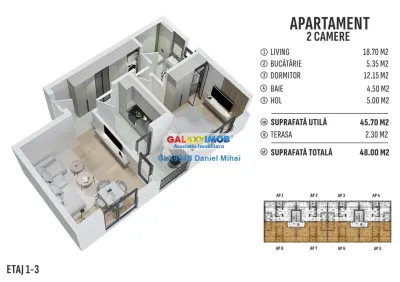 Apartament 2 camere-Incalzire pardoseala-Alunului-Prel. Ghencea - foto 19