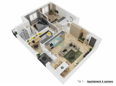 Apartament nou cu 4 camere - 81,3 mp utili - Doamna Stanca, Selimbar - foto 3