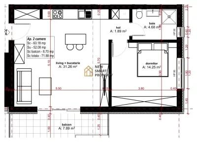 De vanzare apartamente NOI cu 2 camere Dimitrie Anghel - foto 6