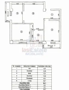 Apartament spatios cu 3 camere de vanzare in Complex Iris-Valea Lupului - foto 12
