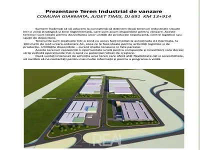 Teren industrial A1 Giarmata, Timisoara 2 loturi 98.000m & 100.000mp - Giarmata