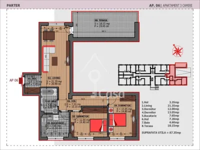Apartament Spatios de 3 Camere. Zona Cheile Turzii - foto 6