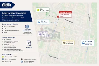 Militari Apusului Str. Mărgelelor. ap. 3 cam –  2x gr. sanitar - Bucuresti