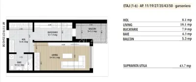 garsoniera decomandata - 43.70 mp  - Platinum Residence - Metalurgiei - 0% Comision - foto 9