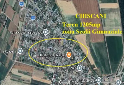 Chiscani zona Scolii Mici Teren 1205 mp cu 16,5m deschidere stradala - Chiscani