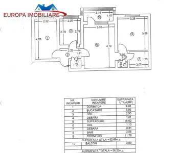 Apartament 3 camere de vanzare  zona ultracentrala - Tulcea