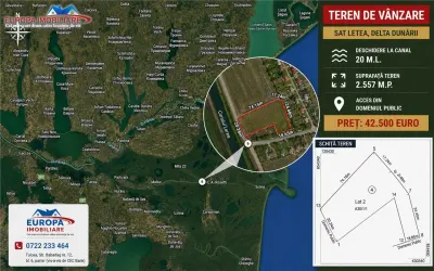 Teren cu deschidere la canal în Letea – 2.557 mp | Delta Dunării | - foto 6