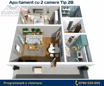 Apartament 2 camere zona C5 in BLOC NOU - foto 8
