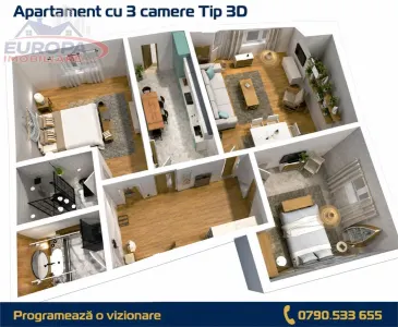 Apartament 3 camere zona C5 in BLOC NOU - foto 6
