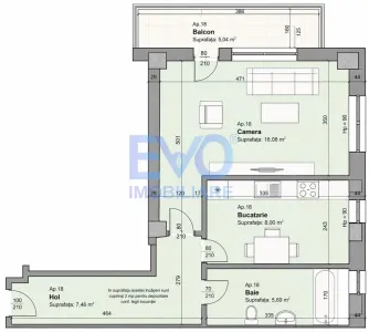 Apartament cu 1 camera, geam la baie, 44,26 mp, bloc nou, zona Galata - foto 2