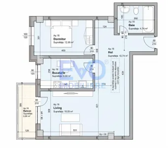 Apartament cu 2 camere, 58,63 mp, decomandat, Comision 0, zona Galata - foto 2