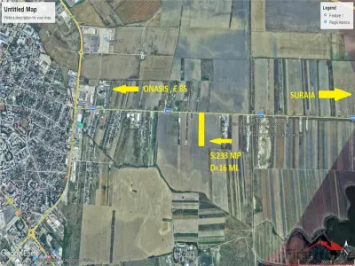 Teren intravilan 5.233 mp, D=16 ml, STRADA PRINCIPALA,zona ONASIS - foto 2