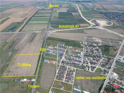 Teren de vanzare pe E 85 langa Autostrada A7  Focsani - Focsani