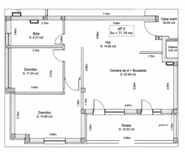 Apartament 3 camere cu terasa si parcare in cartier Kogalniceanu - foto 7