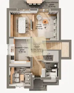Casa cu 5 camere 3 bai si 340 mp teren in  Sura Mare - foto 6