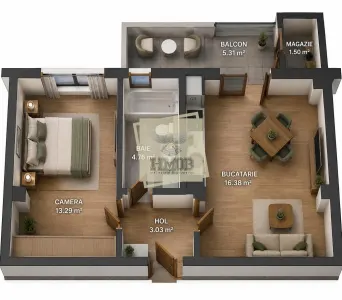 Apartament nou cu 2 camere balcon si parcare zona Lidl - foto 5