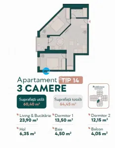Proiect Deosebit, apartamente 3 camere, ROSETTI - foto 3
