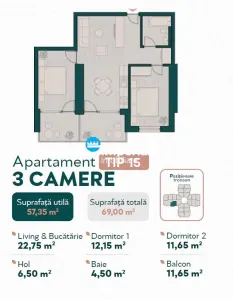 Proiect Deosebit, apartamente 3 camere, ROSETTI - foto 5