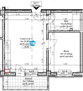 Apartament 2 cam OS, 43 mp etaj intermediar zona Bucium - Visan - foto 4