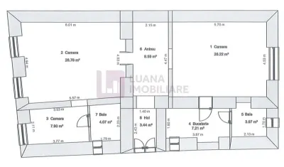Doua apartamente de vanzare | Ultracentral | Renovate | Curte 100 mp | video - foto 14