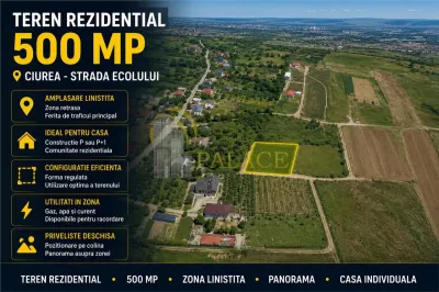 Teren 500 mp,  pentru construire casa - foto 1