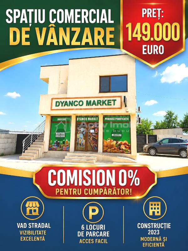 Vanzare -  Spatiu Comercial - Clinceni - 149000E  - tva inclus -  INVESTITIE CU VENIT IMEDIAT - COMISION 0 ! - Clinceni