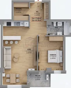 Comision 0! Apartament 2 camere | 62 mp | Etaj 2 | incalzire pardoseala | 2c-7744 - Suceava
