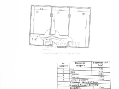 Apartament 3 camere + Loc de parcare | Bloc Nou | 63.78 mp | 3c-4674 - foto 14