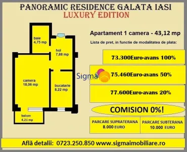 Proiect nou, apartamente 1,2,3 camereBloc 1 - foto 22