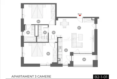 Apartament 3 Camere – Sector 1, Zona Mall Colosseum (Bloc Nou, Etaj 3)/TAXARE INVERSA - foto 3