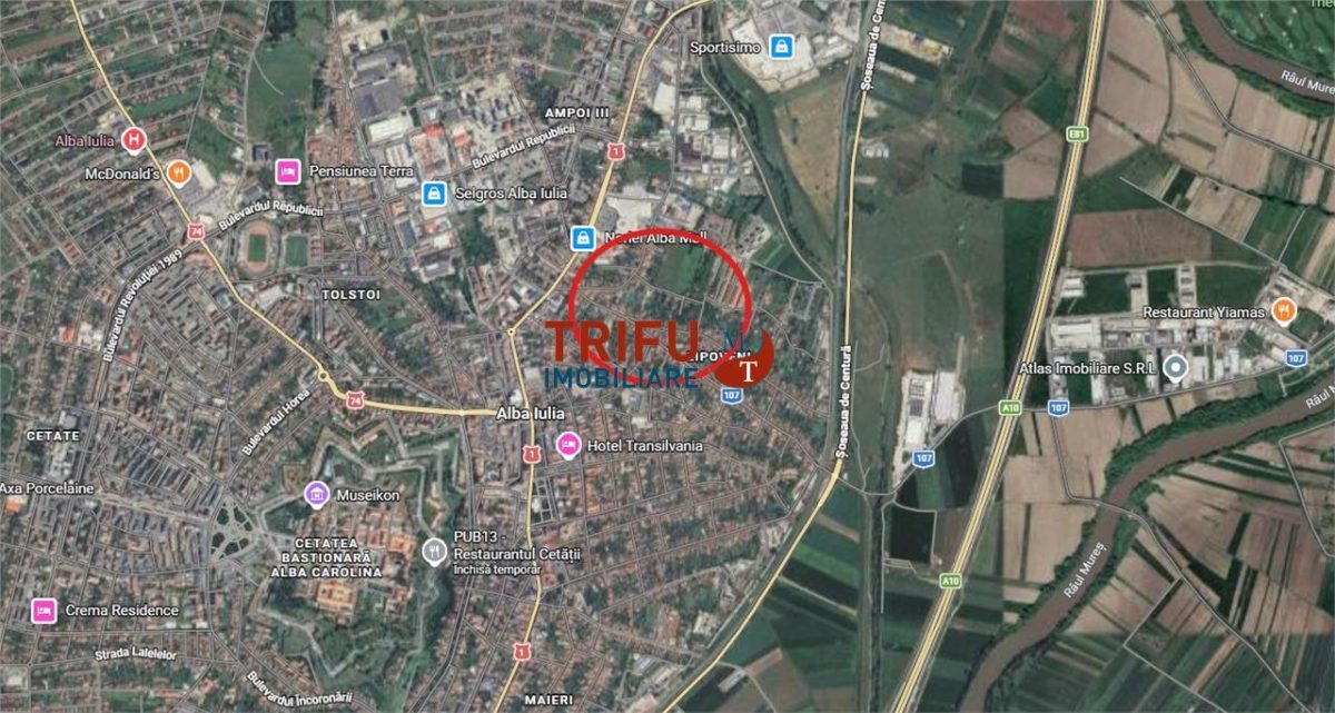 Teren construibil 1098 mp cu utilitati de vanzare zona Centru - Alba Iulia