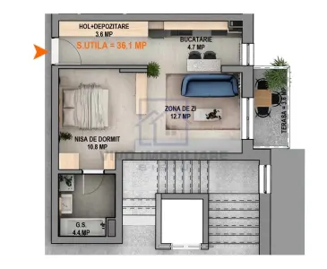 Garsoniera de vanzare in Sibiu - etaj 1, cu balcon si loc de parcare privat, Calea Surii Mici - foto 2