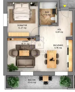 Apartament de vanzare in Sibiu - 2 camere, balcon 10.63 mp, bloc nou cu lift, zona Dna Stanca - foto 2