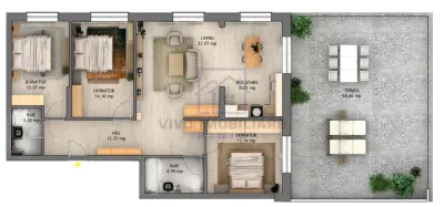 Penthouse de vanzare in Sibiu - 4 camere, terasa 58.78 mp, bloc nou cu lift, zona Dna Stanca - foto 2