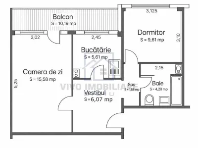 Apartament de vanzare in Sibiu - 2 camere, cu balcon si pivnita, Hipodrom IV - foto 2