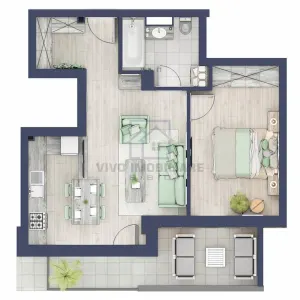 Apartament de vanzare in Sibiu - 2 camere, la cheie, cu terasa si boxa, Turnisor - foto 2