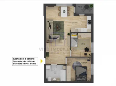 Apartament de vanzare in Sibiu - 3 camere, finisat la cheie, Dna Stanca - foto 2